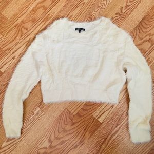 KENDALL & KYLIE Fuzzy Cropped Sweater